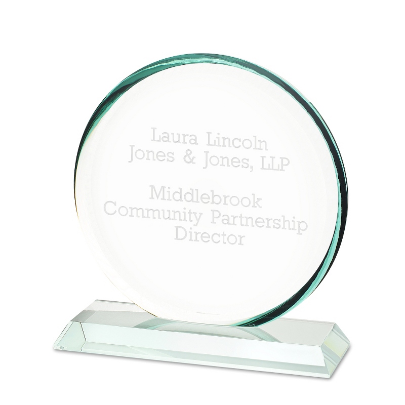 Image of Medium Round Jade Glass Award