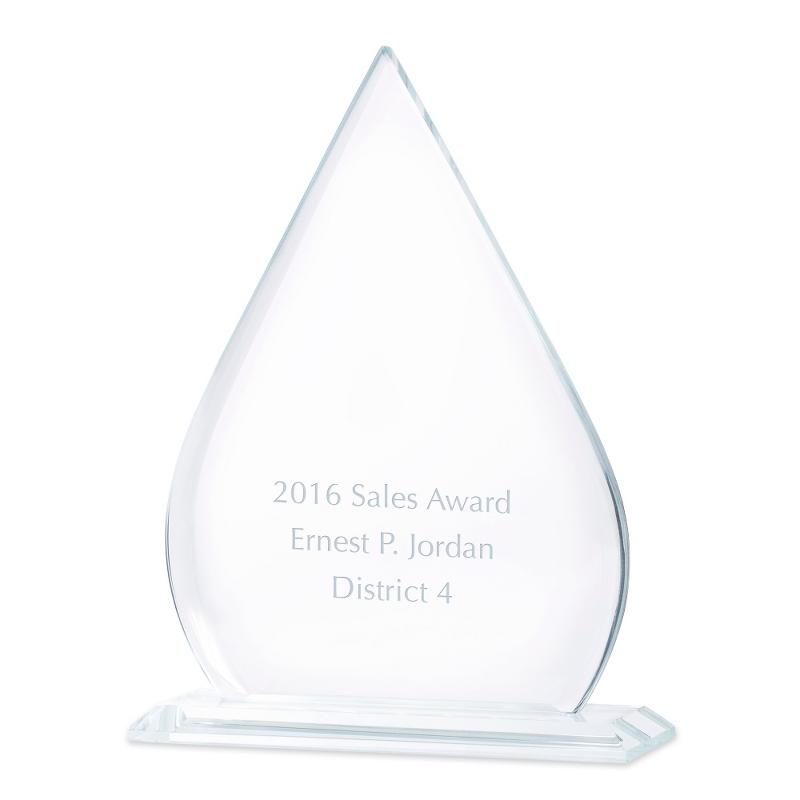 Image of Large Glass Tear Drop Award