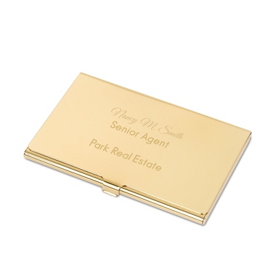 gold business card case