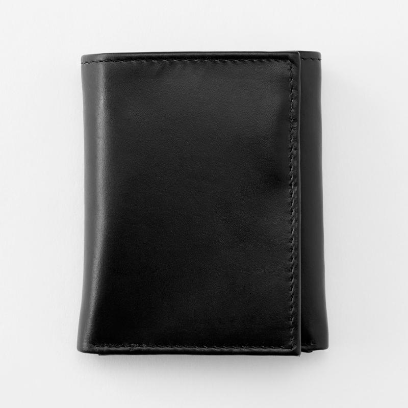 Image of Black Leather Trifold Wallet