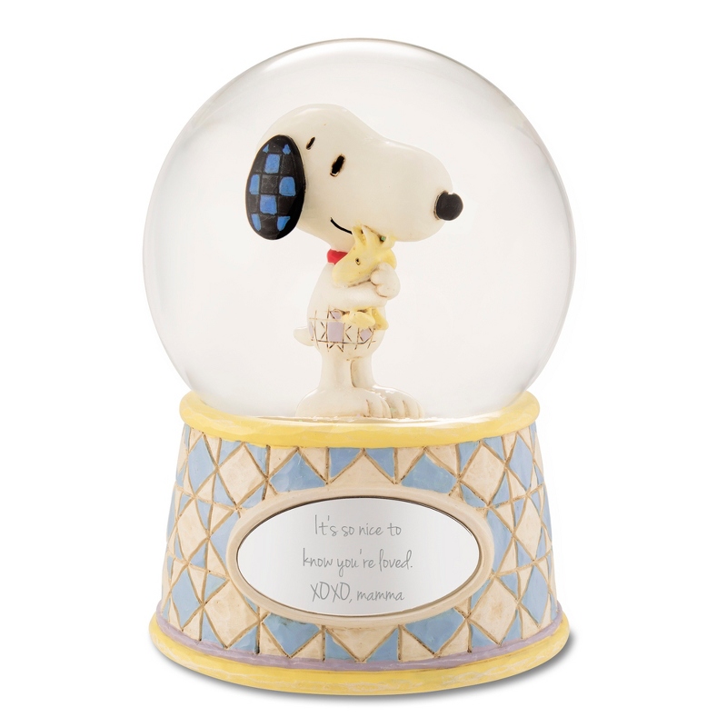 Image of Jim Shore Peanuts Snoopy and Woodstock Snow Globe