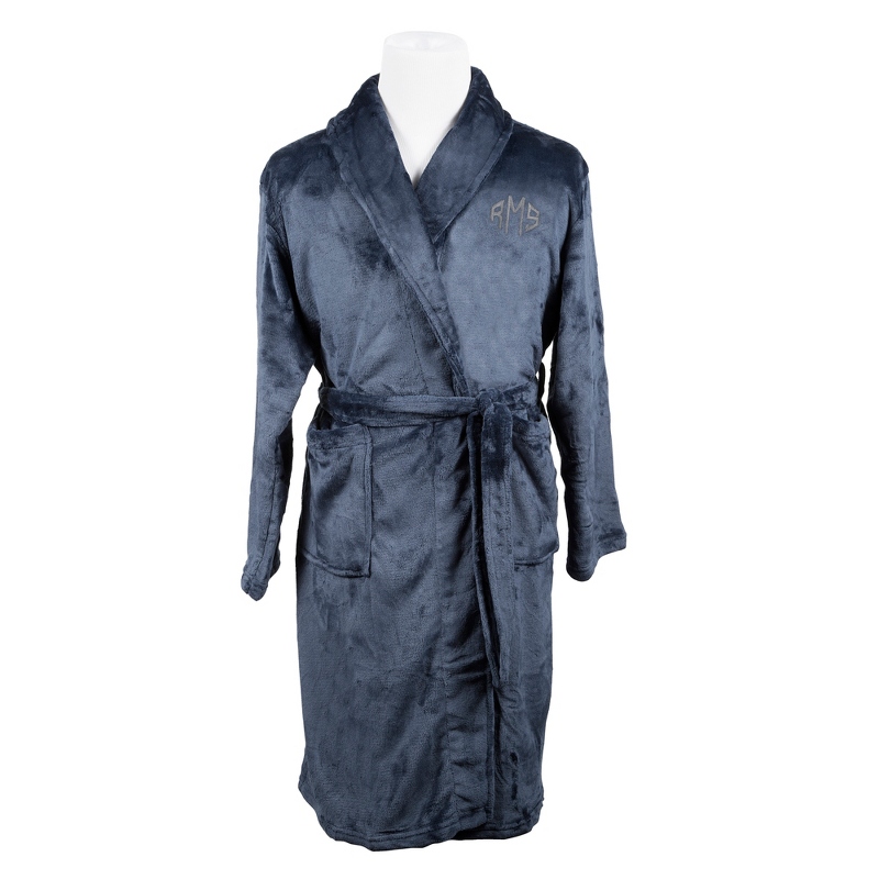 Image of Navy Plush Men's Robe