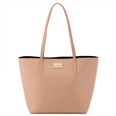 blush leather tote