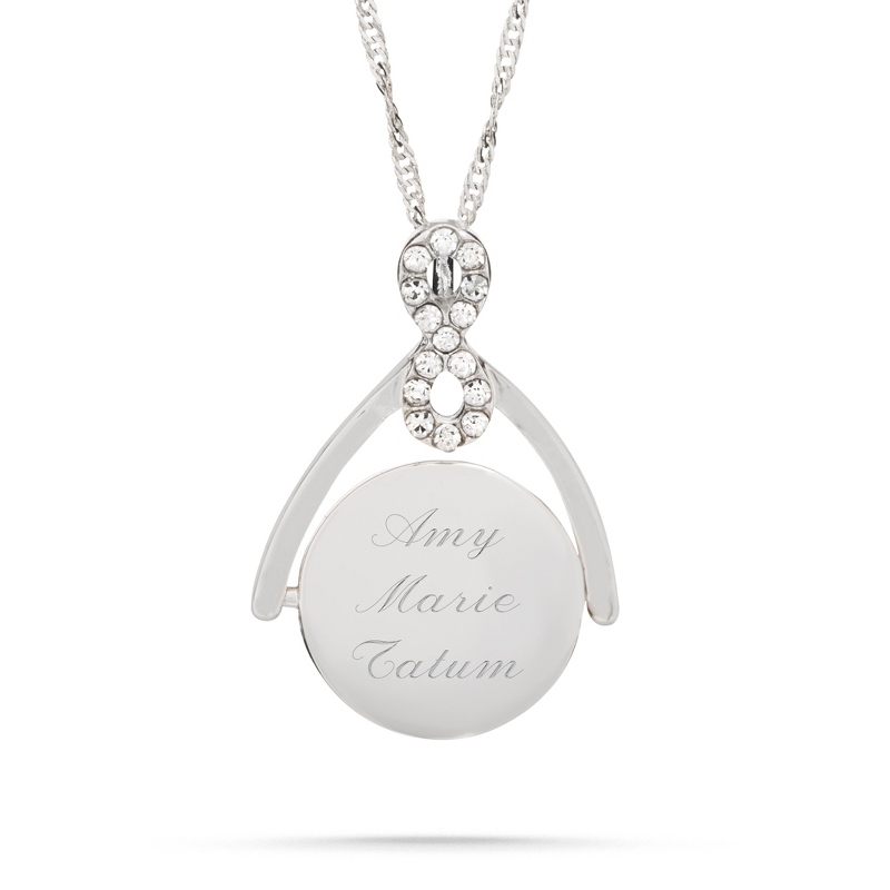 Image of Silver Infinity Round Spinner Necklace