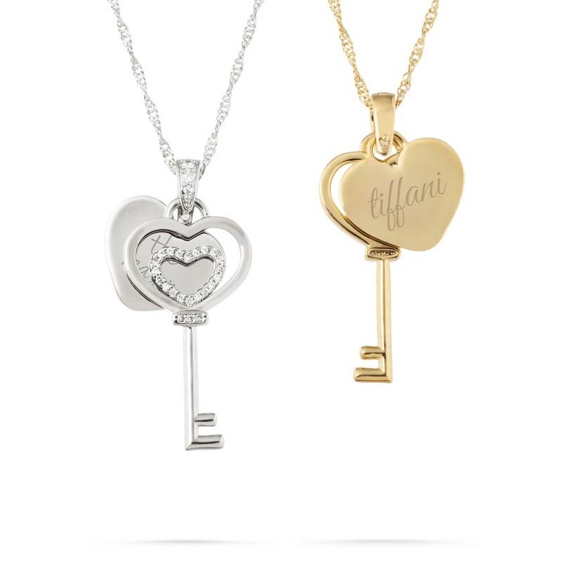 Image of Pave Key Swing Necklace