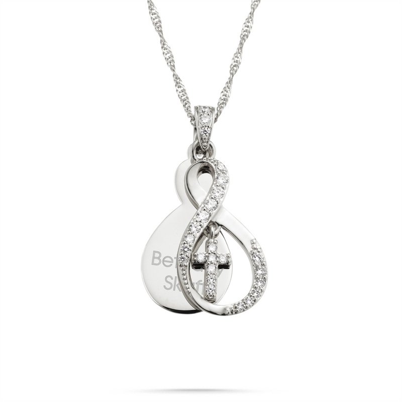 Image of Silver Infinity Cross Swing Necklace