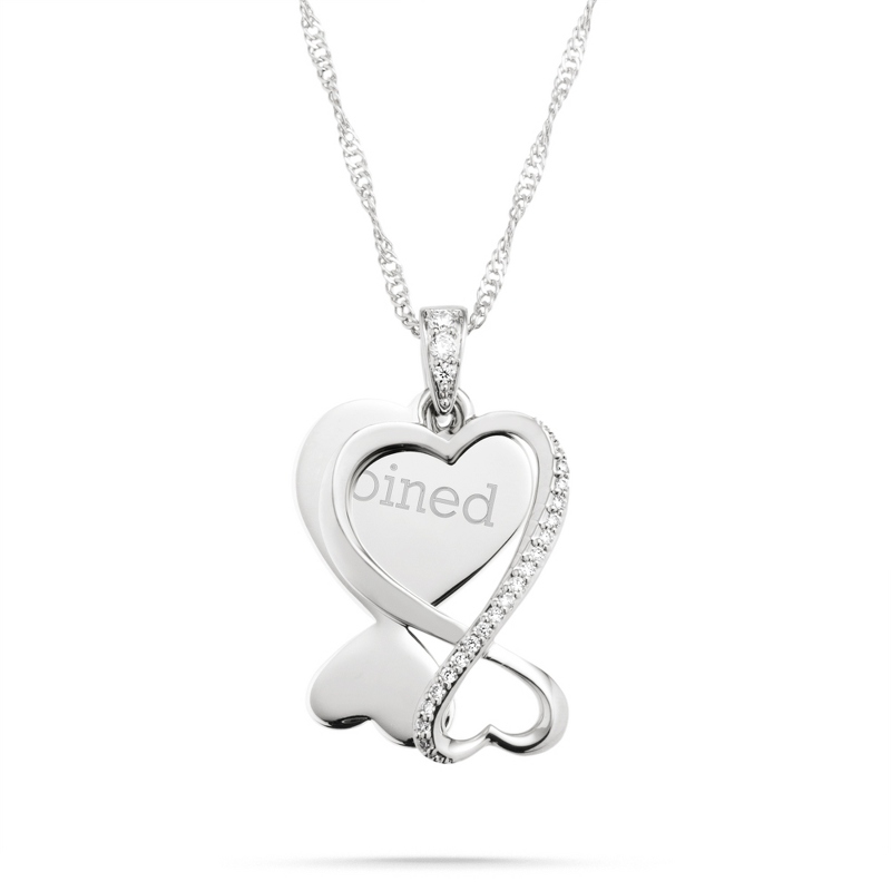 Image of Silver Double Hearts Swing Necklace