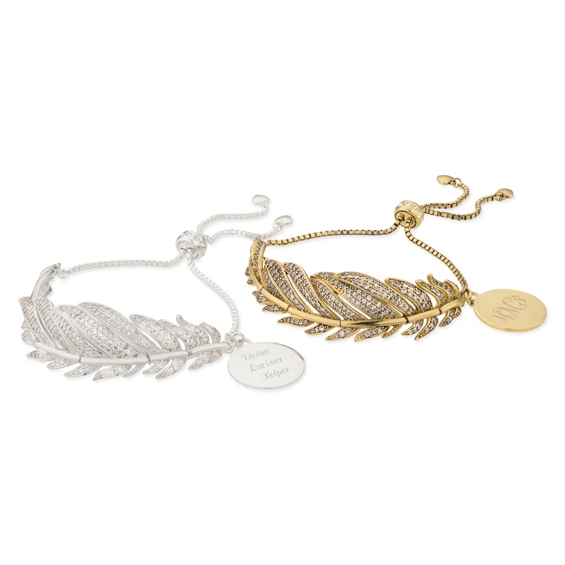 Image of Feather Athena Lariat Bracelet