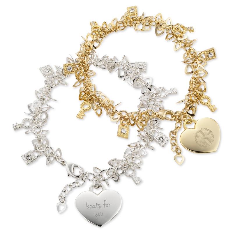 Image of Heart Lock and Key Flutter Bracelet