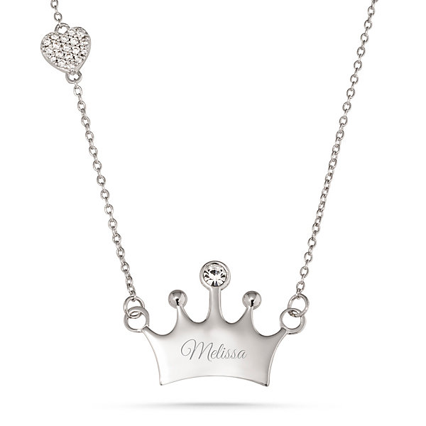 Details about   Designer Inspired 925 Sterling Silver White Crystal Crown Pendant+Necklace Chain