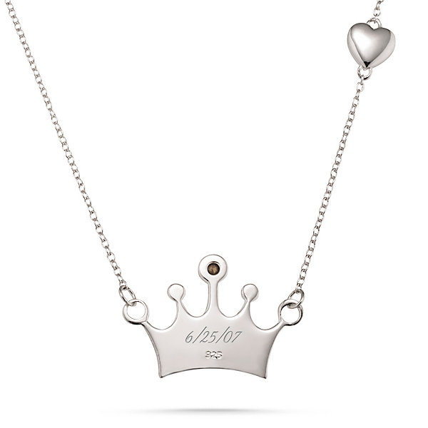 Sterling Silver Crown Pendant Necklace Contemporary jewelry gift for girlfriend Modern chunky silver crown necklace