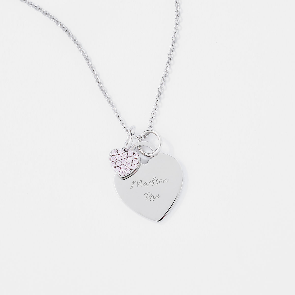 Special Granddaughter Charm Optional Engraving on Back. Stg Silver Heart 