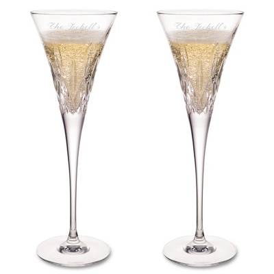 Waterford リズモア エングレーブ クリスタル フルート 2個セット Lismore Engraved Crystal Flutes Set Of Two 超特価