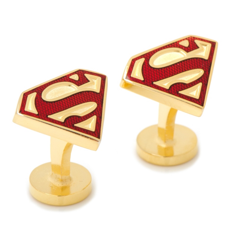 Image of DC Comics Superman Gold Tone Shield Cuff Links