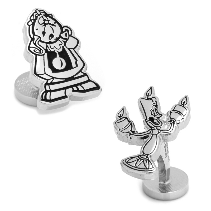 Image of Beauty and the Beast Lumiere and Cogsworth Cuff Links