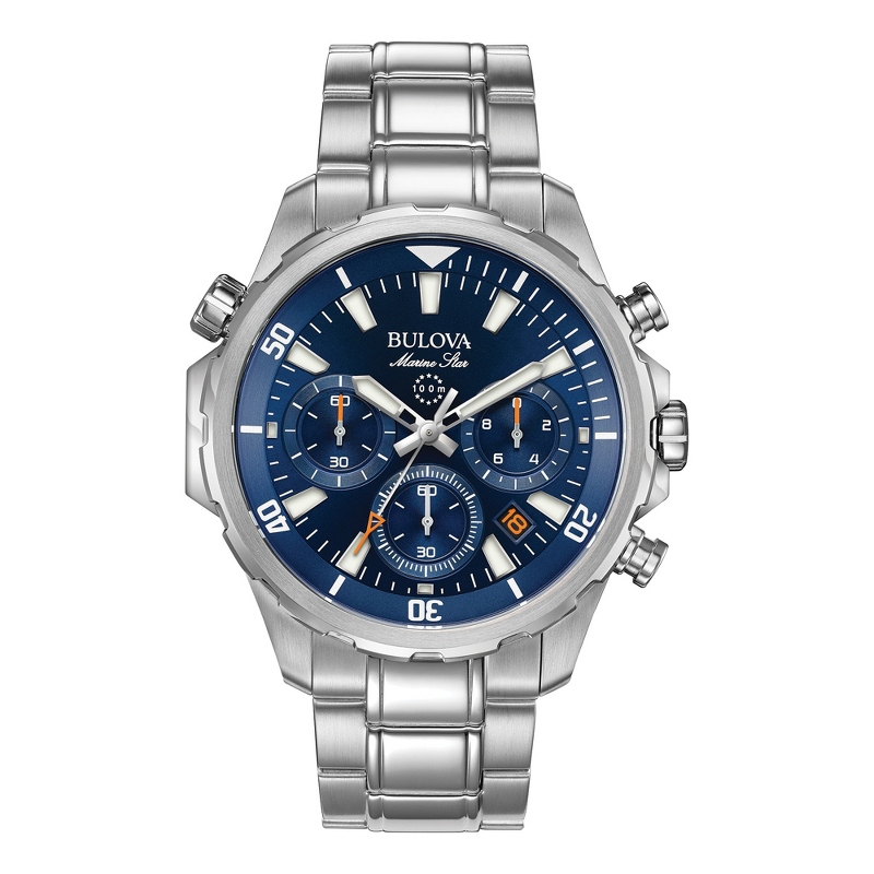 Image of Bulova Mens Blue Diver Stainless Steel Watch