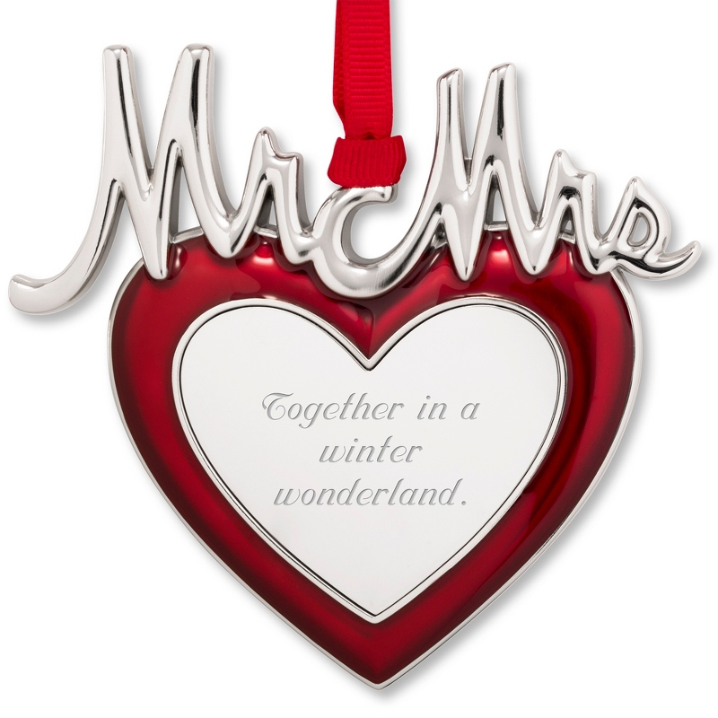Mr and Mrs Heart Ornament
