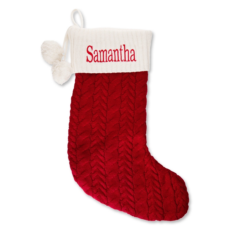 Image of Red Cable Knit Stocking