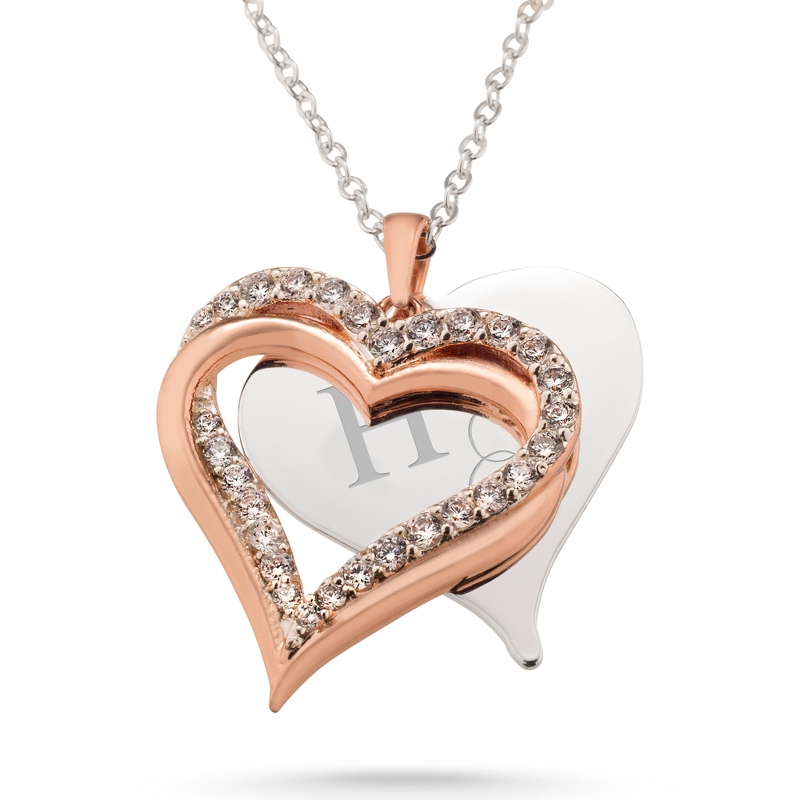 Image of Rose Gold Intertwined Heart Swing Necklace