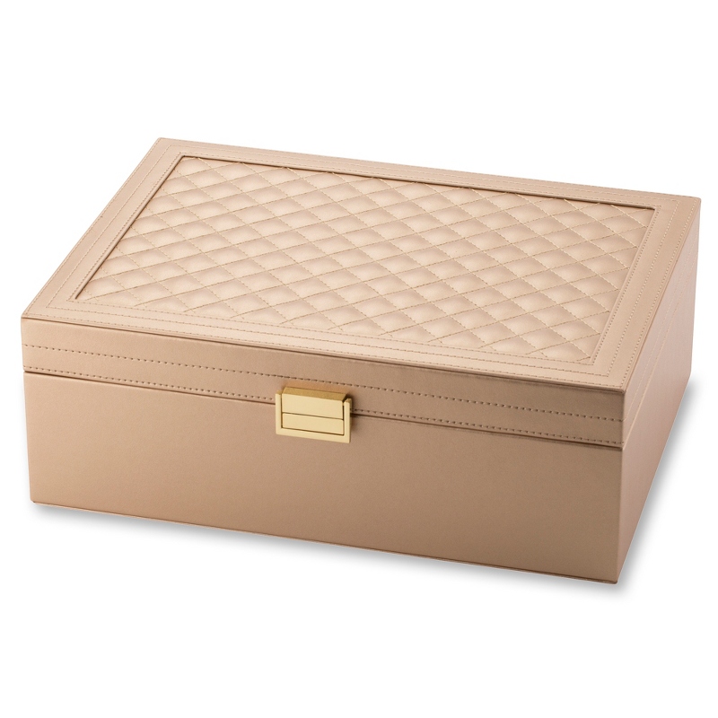 Image of Large Rose Gold Quilted Jewelry Box