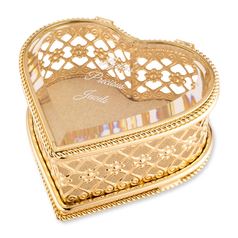 Image of Gold Cutout Heart Keepsake Box