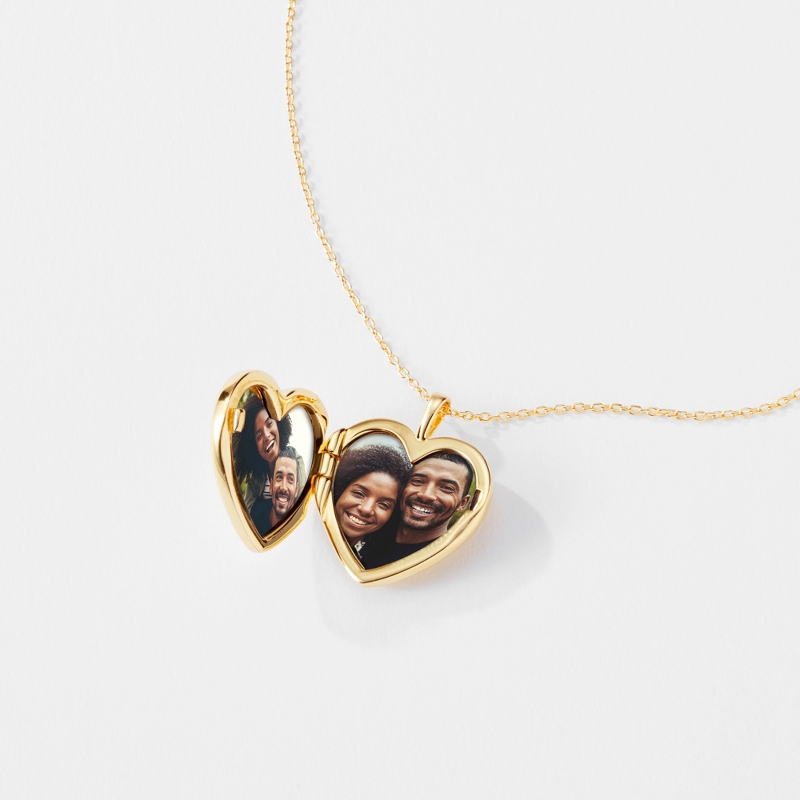 Image of Yellow Gold Sterling Silver Heart Locket