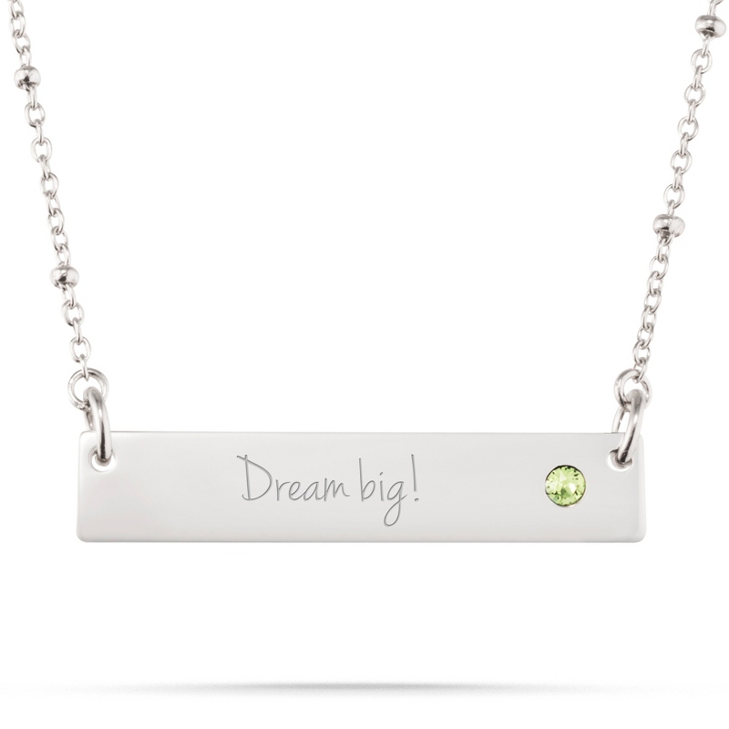 Image of Sterling Silver August Birthstone Bar Necklace