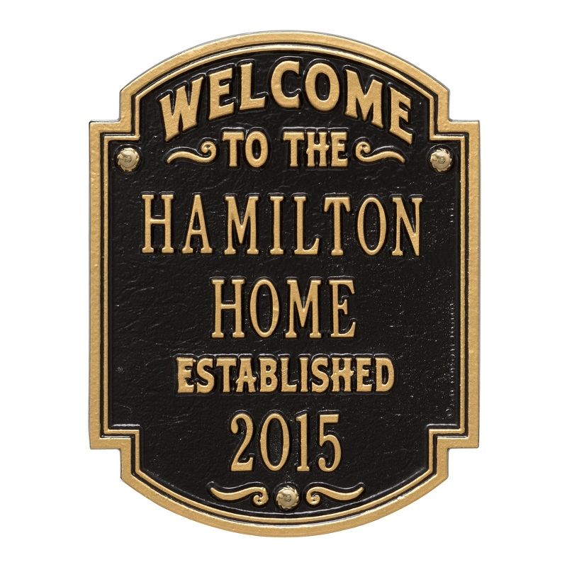 Image of Black and Gold Heritage Welcome Plaque