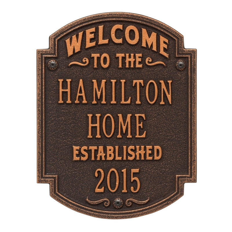 Image of Oil Rubbed Bronze Heritage Welcome Plaque