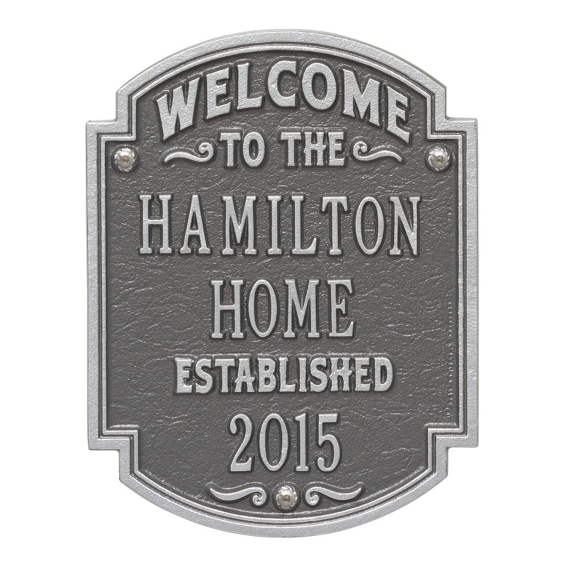 Image of Pewter and Silver Heritage Welcome Plaque