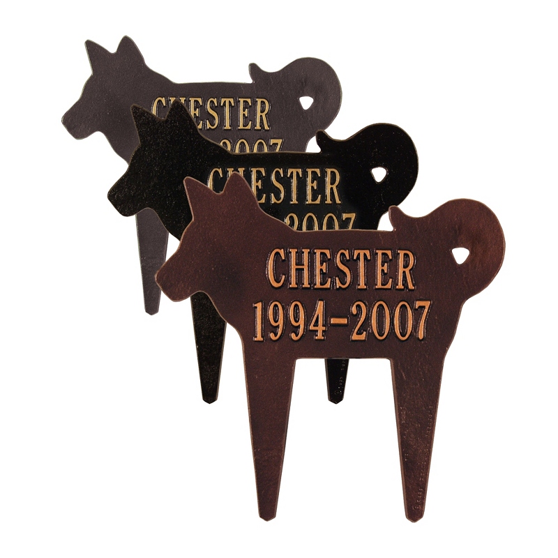 Image of Dog Silhouette Memorial Marker Plaque