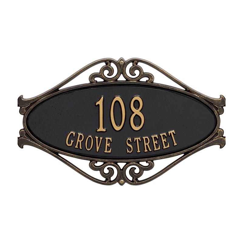 Image of Black and Gold Hackley Address Welcome Plaque