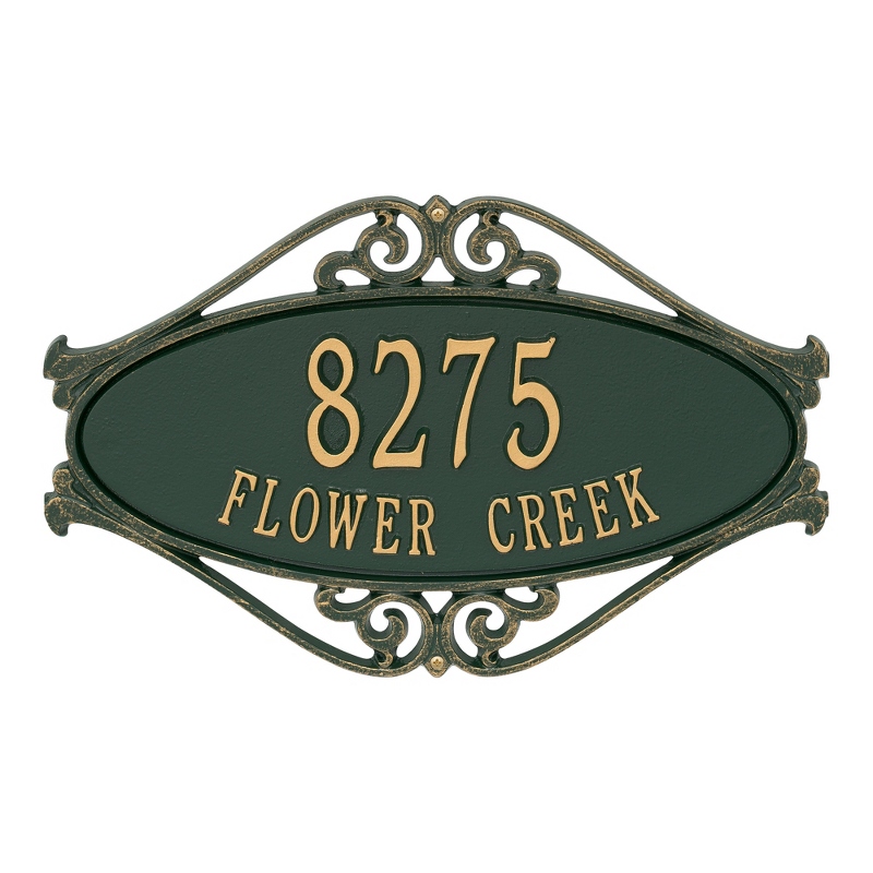 Image of Green and Gold Hackley Address Welcome Plaque