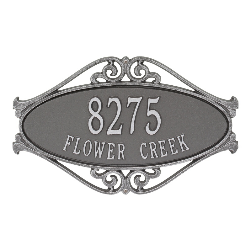 Image of Pewter and Silver Hackley Address Welcome Plaque