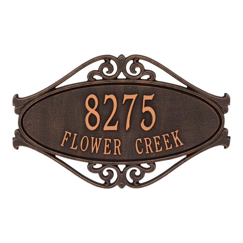 Image of Oil Rubbed Bronze Hackley Address Welcome Plaque
