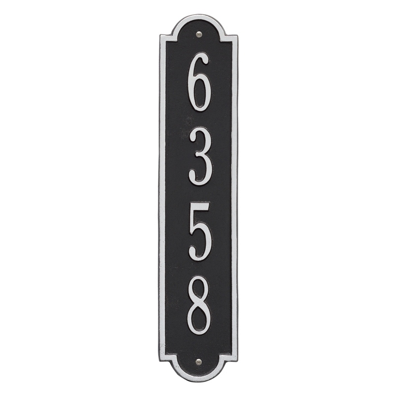 Image of Black and SIlver Richmond Vertical Address Plaque