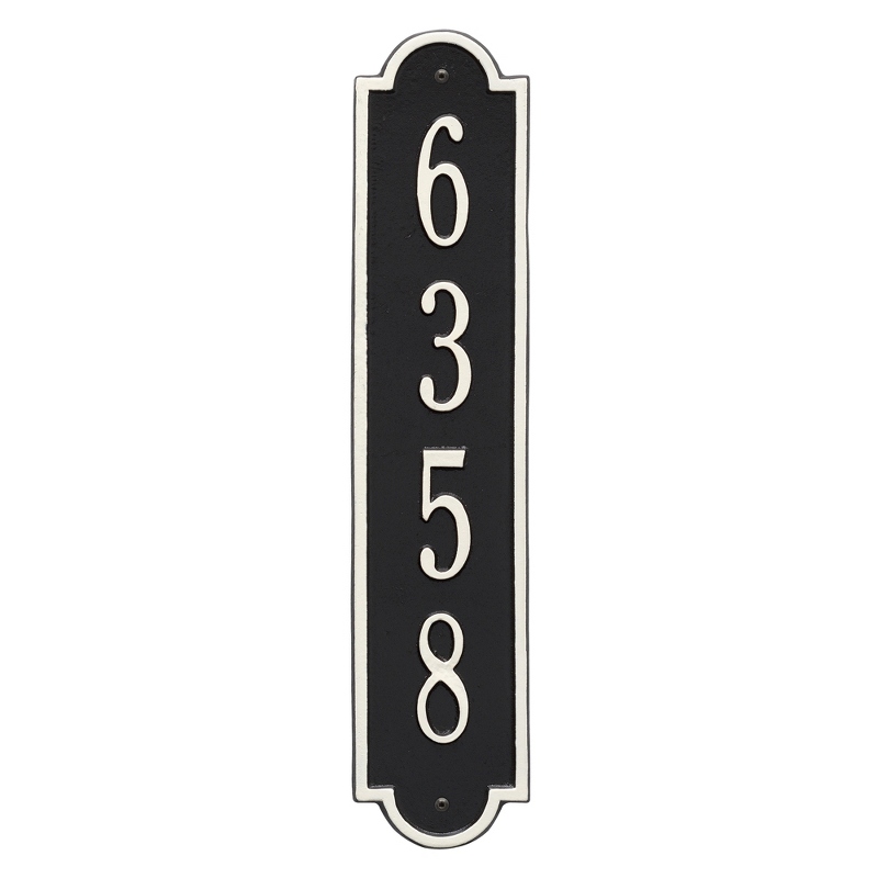 Image of Black and White Richmond Vertical Address Plaque