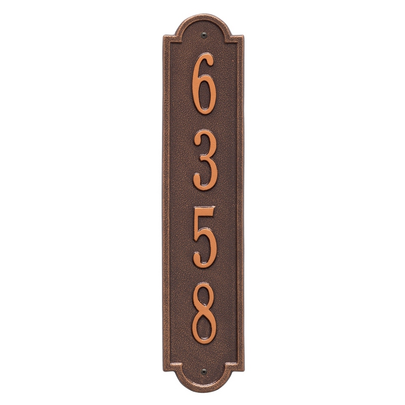 Image of Antique Copper Richmond Vertical Address Plaque