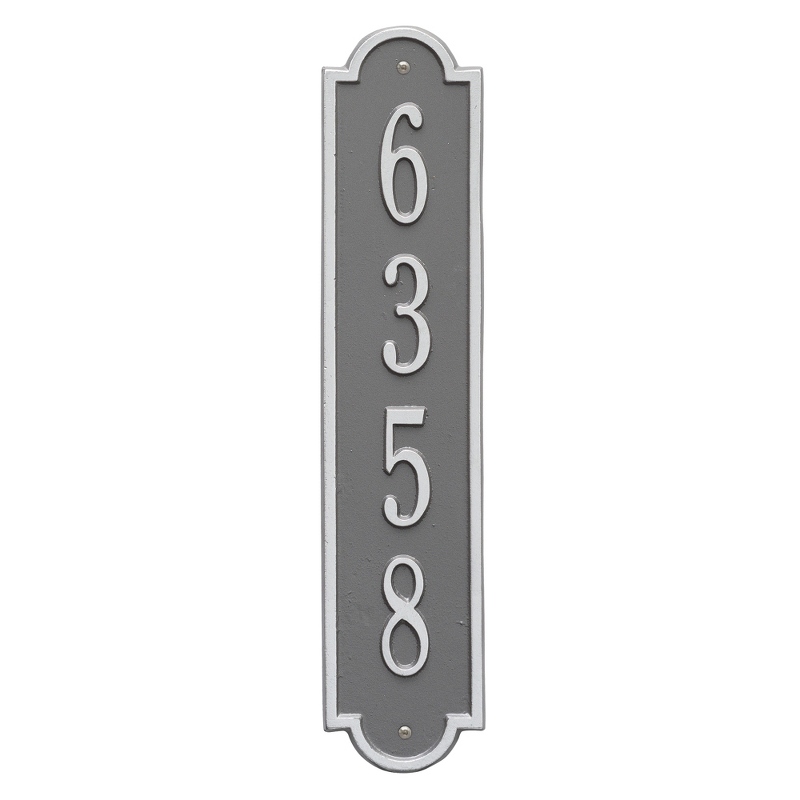 Image of Pewter and SIlver Richmond Vertical Address Plaque