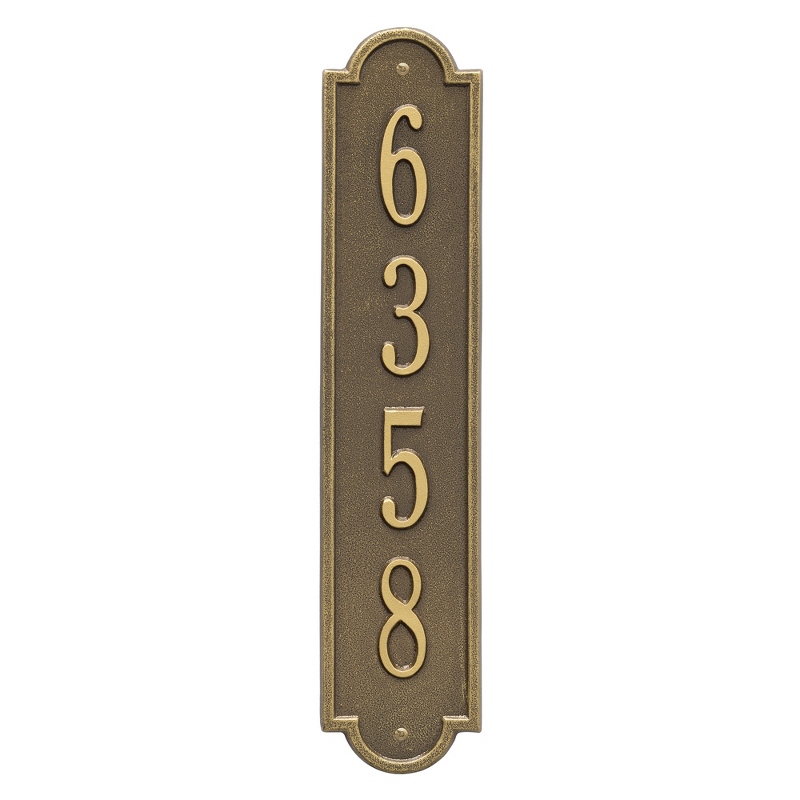 Image of Antique Brass Richmond Vertical Address Plaque