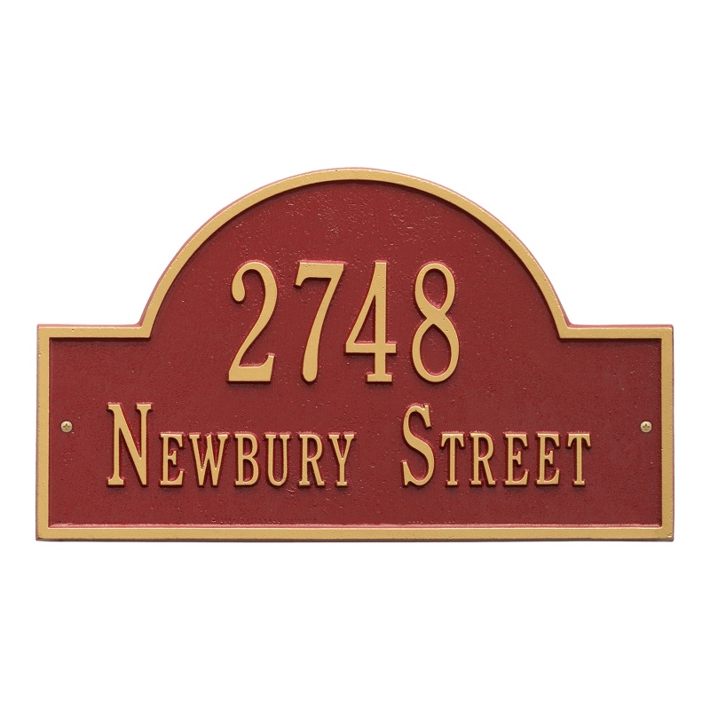 Image of Red and Gold Arch Welcome Plaque
