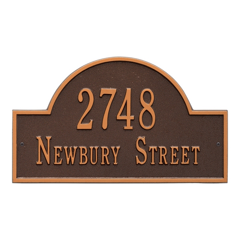 Image of Antique Copper Arch Welcome Plaque