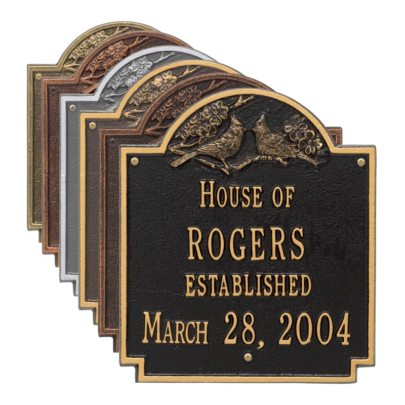 Image of Cardinal Pair Welcome Plaque