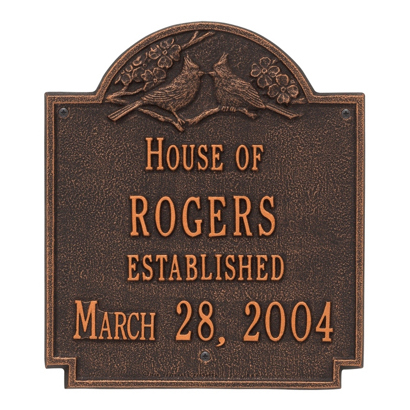 Image of Oil Rubbed Bronze Cardinal Pair Welcome Plaque