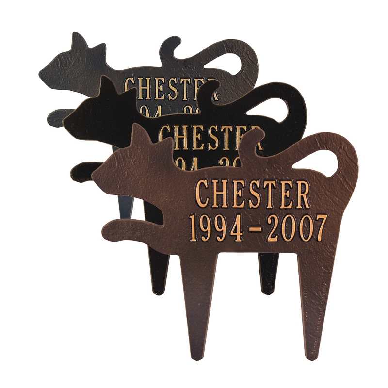 Image of Cat Silhouette Memorial Marker Plaque