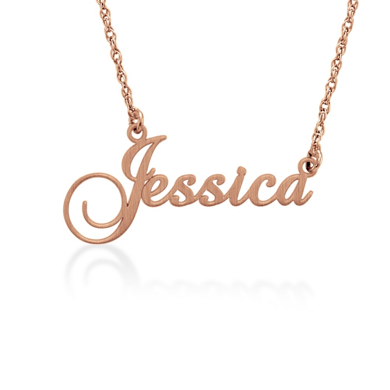 Image of Alison and Ivy Rose Gold Sterling Silver Script Name