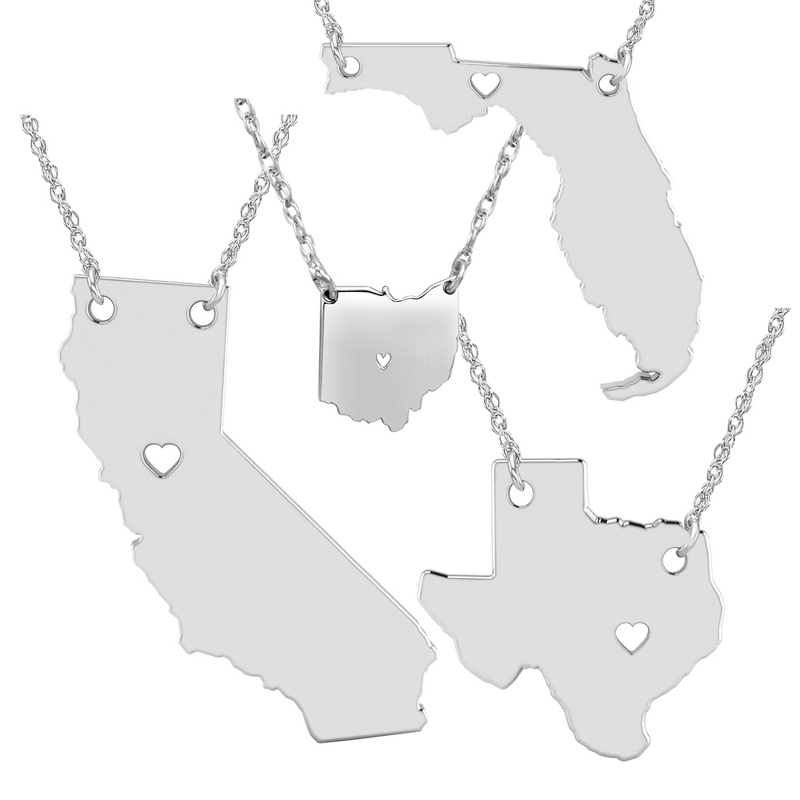 Image of ALISON AND IVY Sterling Silver State Cutout Necklace