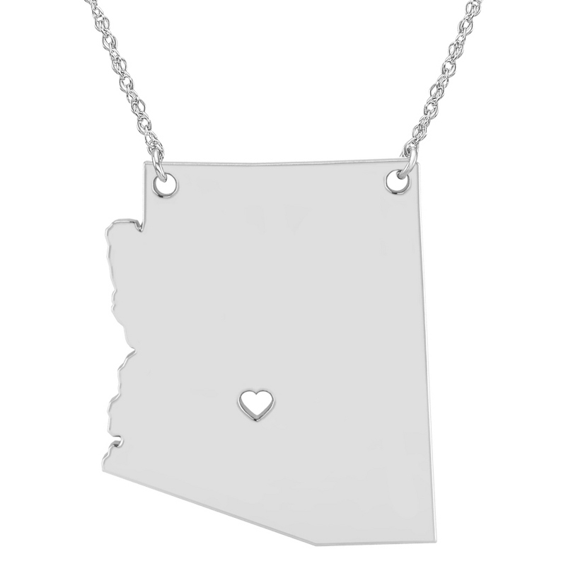 Image of ALISON AND IVY Sterling Silver Arizona State Cutout Necklace