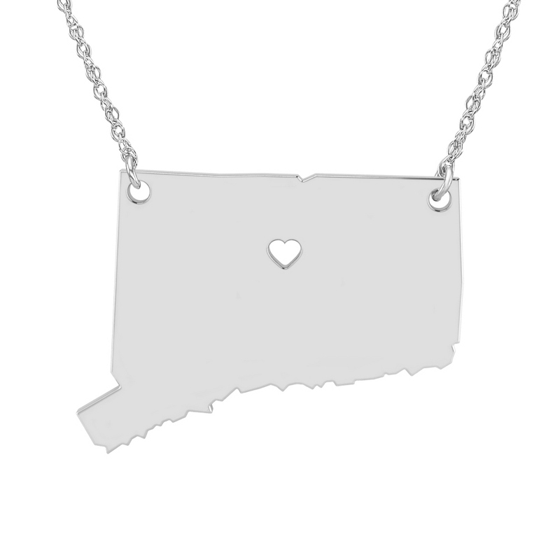 Image of ALISON AND IVY Sterling Silver Conneticut State Cutout