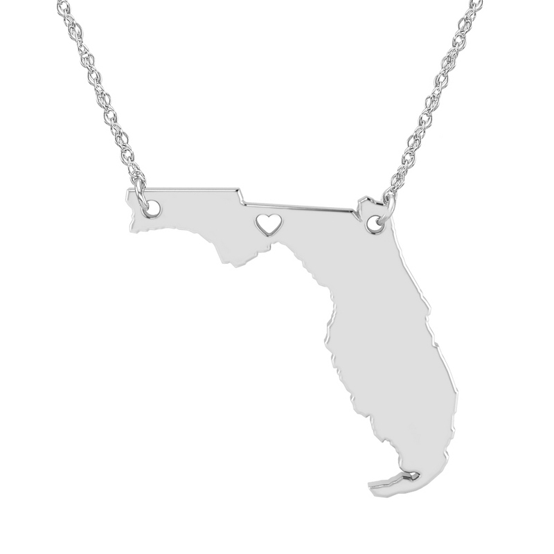 Image of ALISON AND IVY Sterling Silver Florida State Cutout Necklace